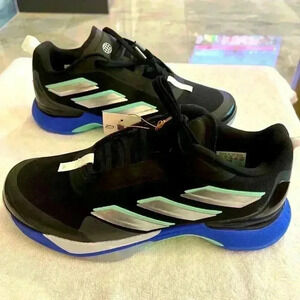 Adidas Avacourt Tennis Women's Size 6.5 black/blue Athletic Sneakers NEW